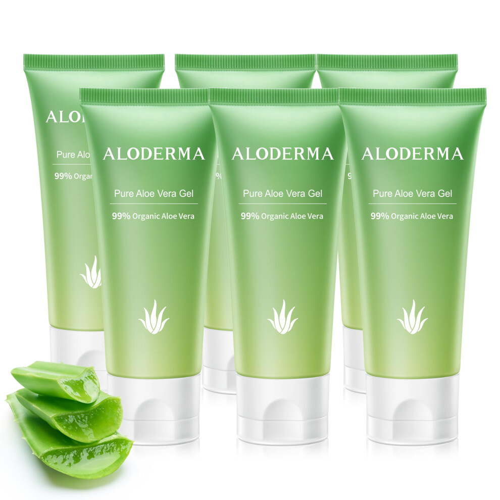 Aloderma 99% Organic Aloe Vera Gel For Face Made Within 12 Hours Of Harvest Natural Hydrating Pure Aloe Vera Gel For Soothing Skincare Moisturi