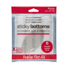 Fashion First Aid Bottoms: Protectores de suela extrables transparentes (4 piezas pequeas: 4 x 5 pulgadas)