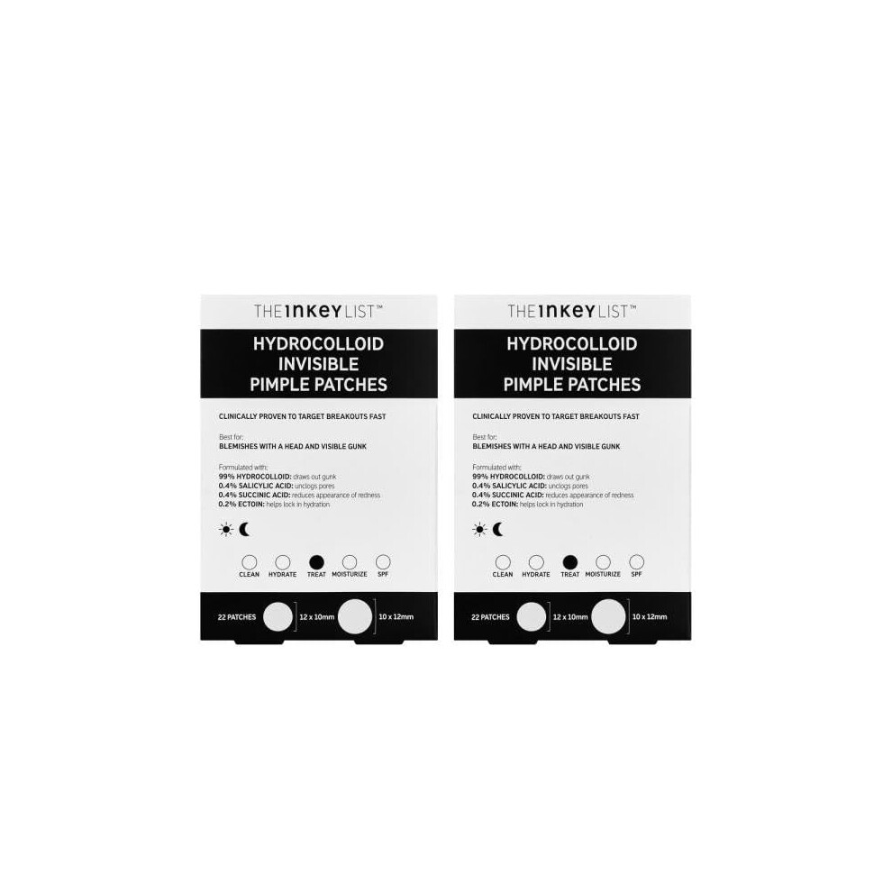 The Inkey List Hydrocolloid Invisible Pimple Patches Duo Clear