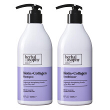 Herbalosophy Biotin & Collagen Shampoo & Conditioner Set Hair Growth Thickening Repair Dry Damaged Hair Set Infused with Vitamin B7 & Argan O