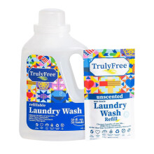 Luiserie vraiment libre detergent pour la peau sensible douce et sure pour les vetements pour bebe | Ingredients naturels a base de plantes | Non