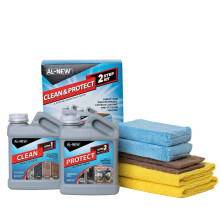 AL-NEW 2 Step Clean & Protect Kit | Clean Restore & Protect Your Outdoor Patio Furniture Garage Doors Exterior Lights Window Frames and Mor