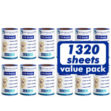 Rolos de fiapos para plos de animais de estimao extra pegajosos 1320 folhas (conjunto de 12 recargas Mega Value) Removedor porttil de fiapos