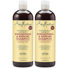 SheaMoisture Jamaicansk sort ricinusolie styrker og genopretter shampoo Sheasmr, pebermynte og blecidereddike, sulfatfrit, kemisk behandlet hr