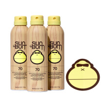 Sun Bum Original Feuchtigkeitsspendendes Sonnenschutzspray LSF 70 mit Sunny Sticker, vegan und rifffreundlich, Octinoxat- und Oxybenzonfrei, Brei