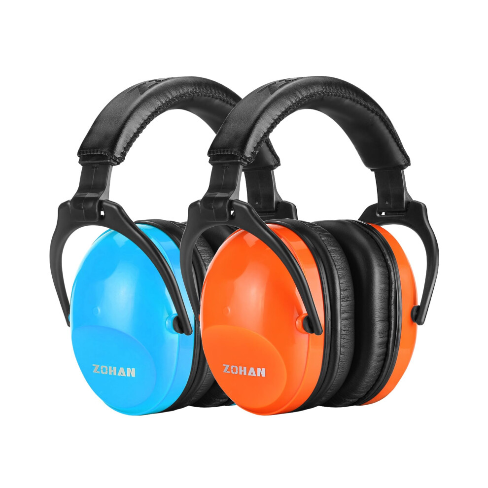 Zohan 030 Kids Ear Protection For Noise 2 Pack Kids Noise Cancelling Headphones For Autism Teen No Metal 26Db (+Orange) Blue/Orange 766157038357
