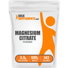 BulkSupplements.com Magnesiumcitratpulver Magnesium 400 mg Ergnzungsmittel, leicht absorbierbar rein und glutenfrei, 3,5 g pro Portion, 500
