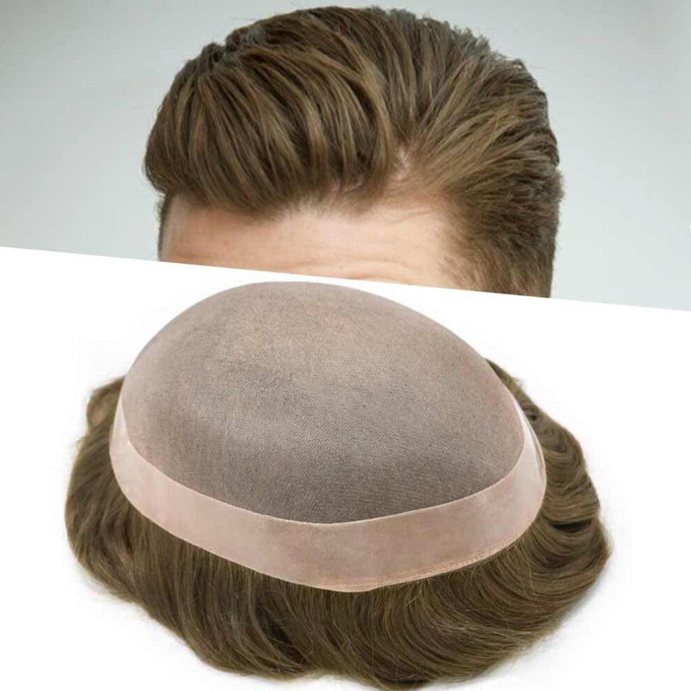 Hair Wonders Unisex Fine Mono Mens Toupee Hair System For Men Mens Hair Piece Human Hair Monofilament Toupee For Men Hair System Protesis Capilar Para H