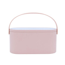 AMYESE 2024 Makeup Case with Mirror, Portable Cosmetics Box with LED Lighted Mirror for Bedroom, Travel, Multi-purpose Makeup Organizer Carrying Stora