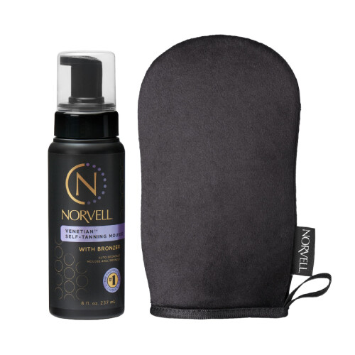 Norvell Sunless Tanning Bundle - Venetian Mousse med Bronzer, 8 Fl Oz + Applicator Mitt
