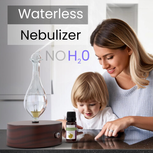 ArOmis Aromaterapi Diffuser - (Solum Nox Merus) Premium Wood & Glass eterisk olja Nebulisator - Professionell kvalitet Vattenls Diffuser - Ingen 2