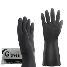 Exproposiflux Gants de nettoyage en caoutchouc epais noirs - 2 paires de gants impermeables a usage epais reutilisables extra-larges pour le lave