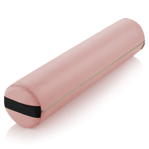 Almofada de travesseiro redonda completa para mesa de massagem Saloniture - 26 x 6 polegadas - rosa 1