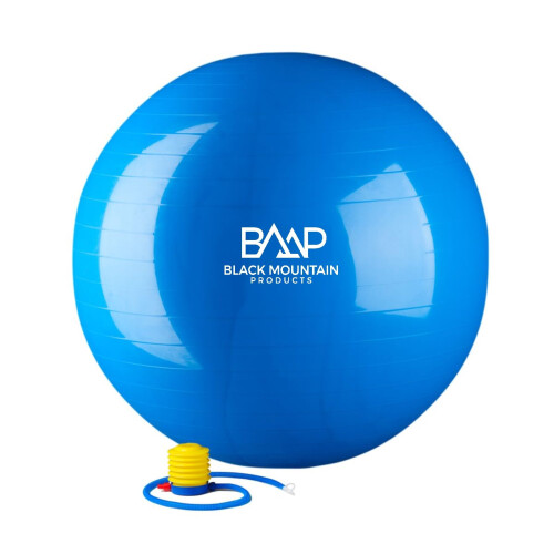 Black Mountain Products Static Strength Exercise Stability Ball with Pump Blue 2000 lb/45cm