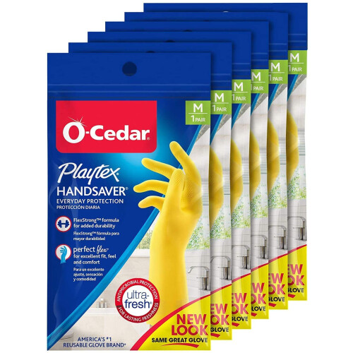 Playtex Handsaver Reusable Rubber Gloves (Medium Pack - 6)