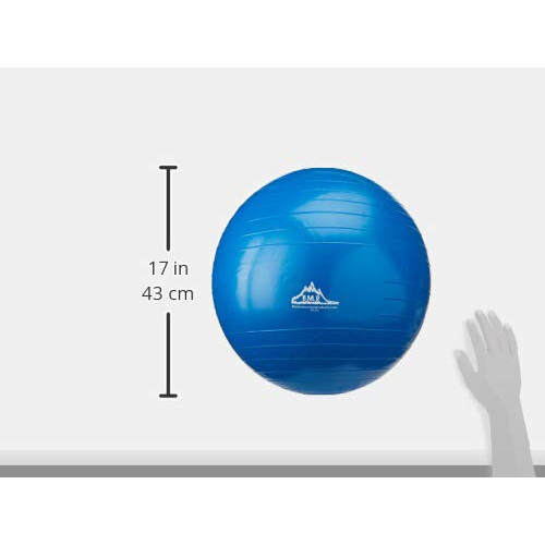 Black Mountain Products Static Strength Exercise Stability Ball with Pump Blue 2000 lb/45cm 2