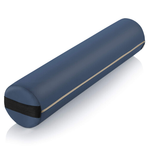 Almofada de travesseiro redonda completa para mesa de massagem Saloniture - 26 x 6 polegadas - Azul