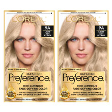L'Oreal Paris Superior Preference Luminous Fade Defying Permanens Hajfestk Hajfestk akr 9 htig ragyog Light Ash Blonde 9A 1 hajfestkkszlet (2