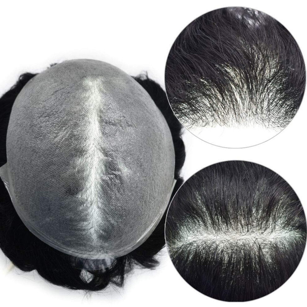 Lyrical Hair Unisex Piece For Men Ultra Thin Skin V-Looped Mens Toupee Full Poly Human Hairpiece Wig System Protesis Capilar Para Hombre 8""""X10""""-100% L