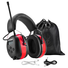 ZOHAN 033 Verbesserte Bluetooth-AM/FM-Radio-Kopfhrer mit 2000 mAh wiederaufladbarem Akku, 31 dB SNR, Geruschreduzierung, Sicherheits-Ohrenschtzer