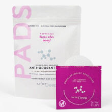 Surface Deep Deodorant Wipes, von Dermatologen entwickelte und patentierte geruchshemmende Krpertcher, natrliches Deodorant, reisefreundliches Deo