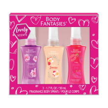Body Fantasies Body Spray Holiday Gift Set for Her - 3 Piece Lovely Scents Sampler Perfect for Stocking Stuffers