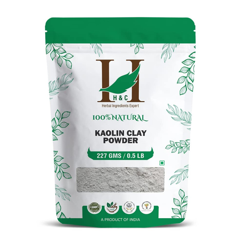 ?H&C Herbal Ingredie H&C Herbal Ingredients Expert H&C Kaolin Clay Powder - 227 Grams | For Acne Blackheads Skin Face Mask
