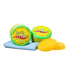 Earth Brite All Natural Multipurpose Cleaner for Bathroom Floor Kitchen and More | 300g Original Natural Clay Tub + Sponge (2-Pack) Includes Bo
