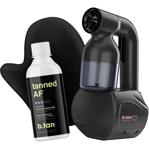 b.tan Spray Tan Kit | At Home Spray Tanning Kit, Includes Spray Tan Machine, Tanning Applicator Mitt, 8 Fl Oz Solution Mist
