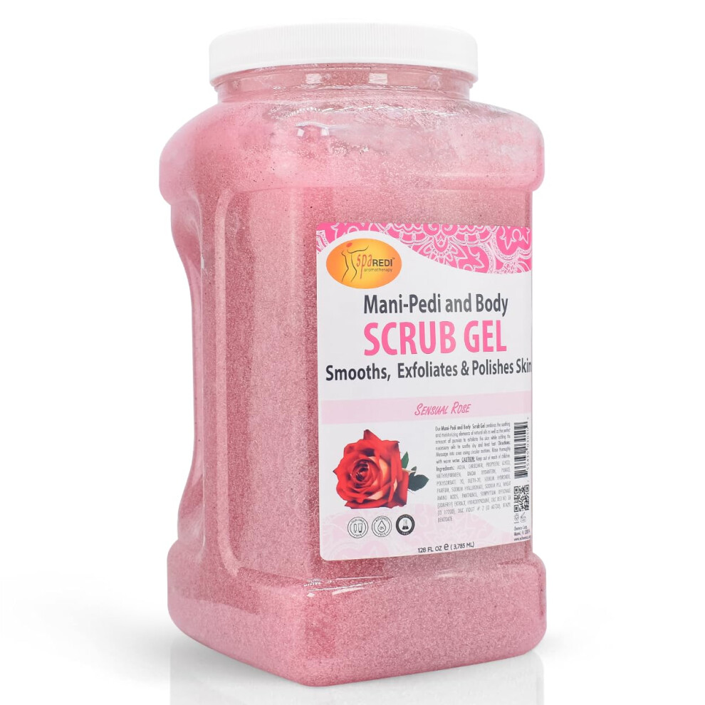 Spa Redi - Sensual Rose Pumice Scrub Gel Exfoliating Hydrating & Nourishing Infused With Hyaluronic Acid Amino Acids Panthenol And Comfrey E