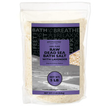 Aromasong RAW Sal do Mar Morto com Lavanda 100% Natural 5 Lb No Limpo Ainda Contm Todos os Minerais do Mar Morto, incluindo Lama do Mar Morto,