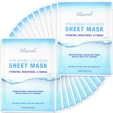 Ebanel 20er-Pack feuchtigkeitsspendende Kollagen-Peptid-Gesichtsmasken, sofort aufhellende, straffende Anti-Aging-Gesichtstuchmasken, feuchtigkeitssp