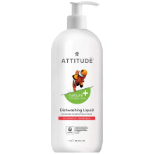ATTITUDE Afwasmiddel, EWG Geverifieerd, Vegan, Plantaardig, Roze Grapefruit, 33.8 Fl Oz