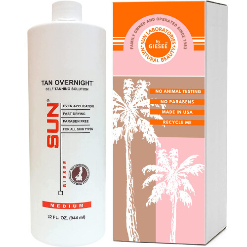 Spray Tan Solution (Mdio) Airbrush Tanning Micro Mist (32 onas) para autobronzeamento Soluo natural sem sol Corpo e rosto para bronzeamento e