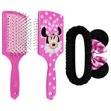 LUV HER Kids haarborstel- en spa-hoofdbandset voor meisjes - Kenmerken Disney Minnie Mouse - Leuke verzorgingsset voor ontwarrende styling en hui