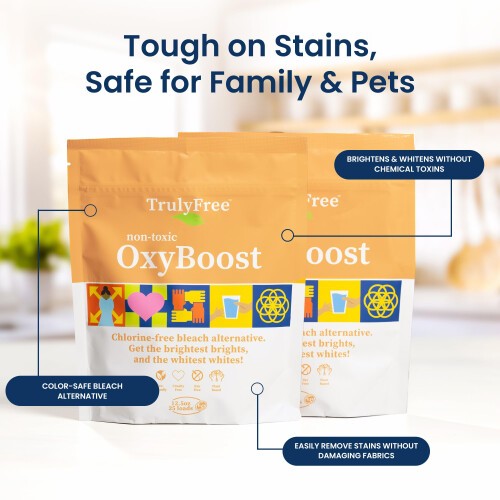 OxyBoost verdadeiramente gratuito - branqueador de oxignio e removedor de manchas de roupas, detergente em p com percarbonato de sdio - ilumin 2