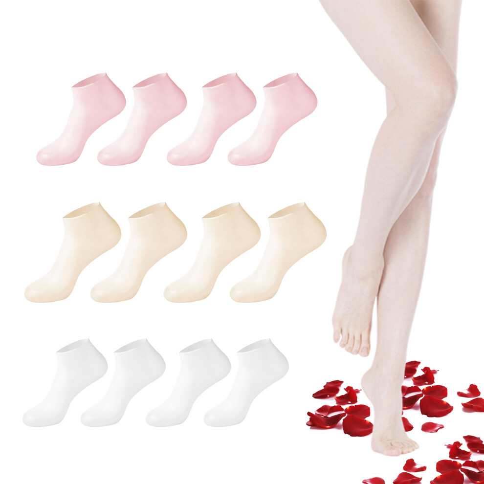 6 Pairs of Silicone Socks for Women  Soft Gel Socks  Aloe Socks  Moisturizing Foot Socks  Women's Spa Pedicure Socks for Repairing Dry Feet crack-image-OPC-PHXTMV5-NEW