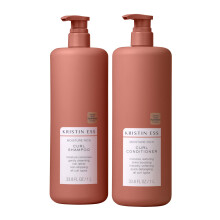 Kristin Ess Hair Curl Shampoo en Conditioner Set voor Krullend Haar - Hydraterende Anti Frizz Siliconenvrije Shampoo en Conditioner - 1 Liter - 2
