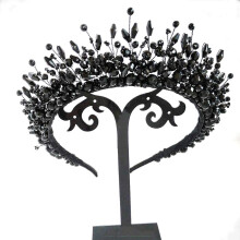 Aimimier Bridal Black Crystal Tiara Crown Rucne vyrben barokn celenka Luxusn irok Hoop Princezna Prom Party perky do vlasu pro eny a dvky