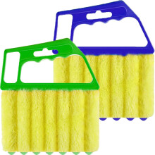 2 Pcs Washable Window Blind Cleaner - Hand-Held Mini Duster Brush for Wood Blinds Venetian Shades & Air Conditioner Duster
