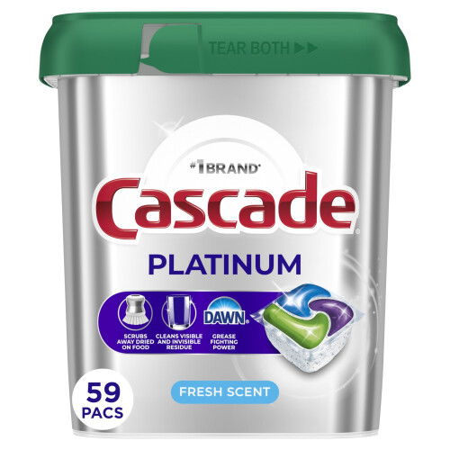 Cascade Platinum Diskmaskin Pods Diskmaskin Diskmedel Diskmedel Tvl Fresh 59 Count