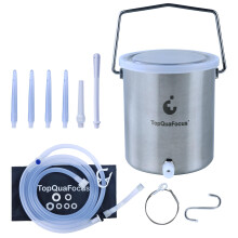 Kit secchio in clistere in acciaio inossidabile topquafocus per pulizia del colon kit di clistere riutilizzabile - Adatto per acqua di caff e terapi