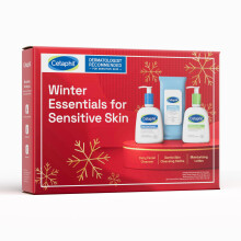 Cetaphil Winter Essentials Skin Care Set, Gentle Skin Cleansing Cloth Face Wipes 25 Count, Daily Facial Cleanser 8oz, Moisturizing Face & Body Lotion