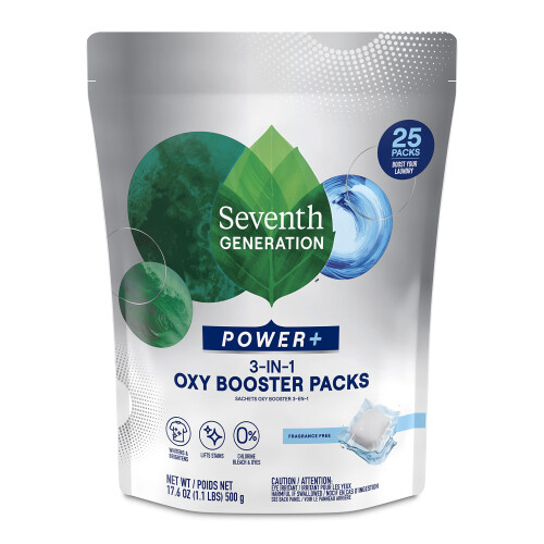 Seventh Generation, Power+, Oxy Booster Tabs, Duftstofffrei, 1,1 Pfund (500 g)