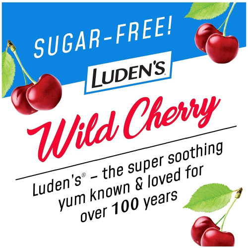 Luden's Sugar Free Wild Cherry Gorge Drops mal de gorge Relief 25 Count (4 pack) 1