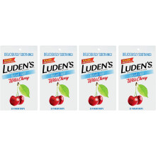 Luden's Socker Free Wild Cherry Throat Drops Halsont Relief 25 Count (4 Pack)