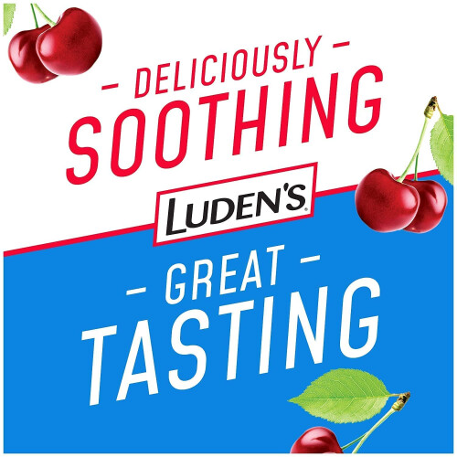 Luden's Sugar Free Wild Cherry Gorge Drops mal de gorge Relief 25 Count (4 pack) 2