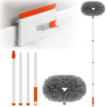 Baseboard Cleaner Tool with Handle Extendable Long Handle Baseboard Cleaning Duster with Reusable Pads for Floorboard Ceiling Fan Blade Cleaner