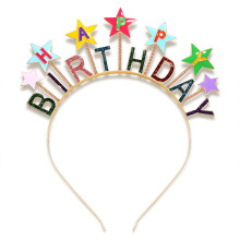 NVENF Cake Candy Tiara Happy Birthday -päänauhat tytöille syntymäpäivätarvike (kuvio E)