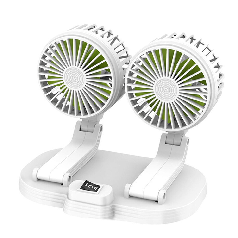 Dual Head Usb Fan Vehicle Cooling Fan With 2 Speeds Car Fan For Front/Rear Seat 820064769145